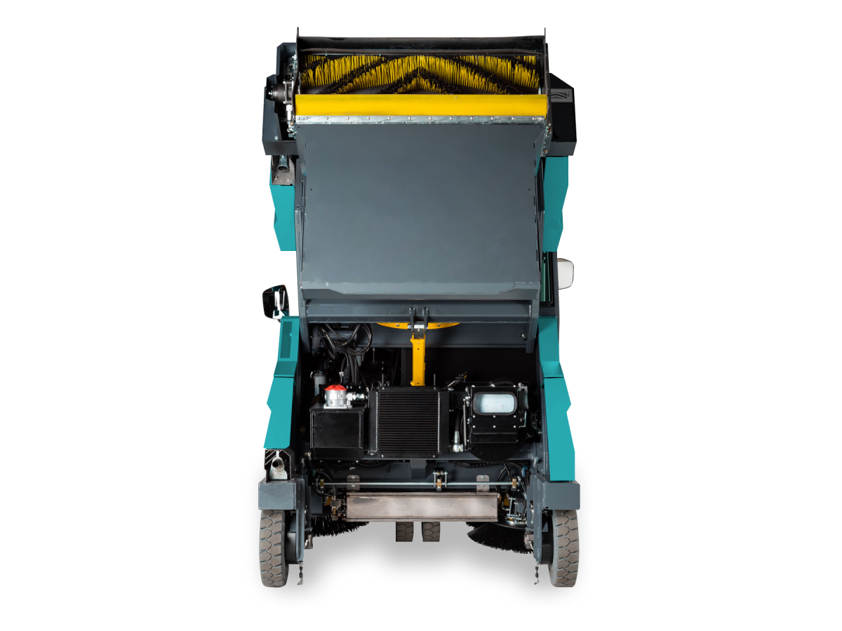 BULL 200 – BALAYEUSE AUTOPORTEE INDUSTRIELLE A BENNAGE HYDRAULIQUE Balayeuses